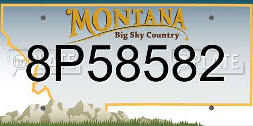 8P58582 Montana License Plate