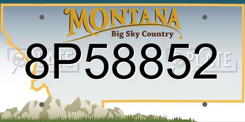 8P58852 Montana License Plate