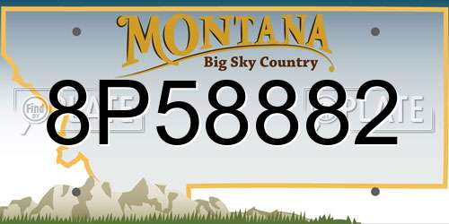 8P58882 Montana License Plate