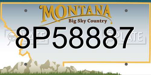 8P58887 Montana License Plate