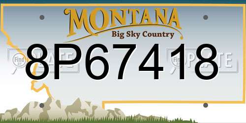 8P67418 Montana License Plate