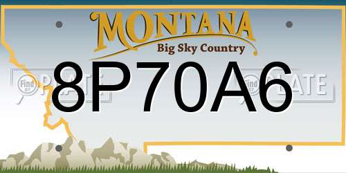 8P70A6 Montana License Plate