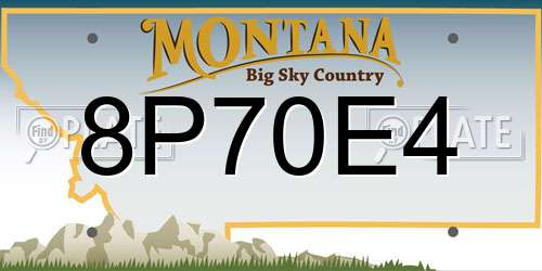 8P70E4 Montana License Plate