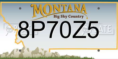 8P70Z5 Montana License Plate