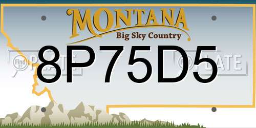 8P75D5 Montana License Plate