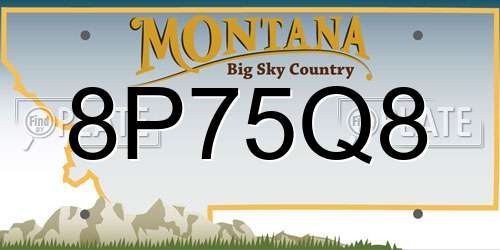 8P75Q8 Montana License Plate