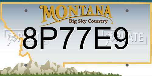 8P77E9 Montana License Plate