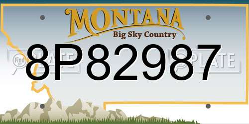 8P82987 Montana License Plate