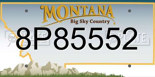 8P85552 Montana License Plate