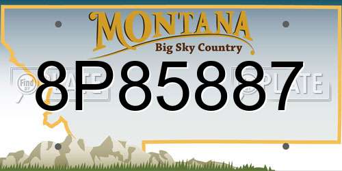 8P85887 Montana License Plate