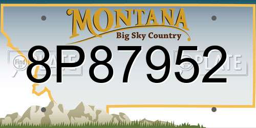 8P87952 Montana License Plate