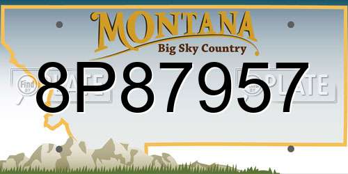 8P87957 Montana License Plate