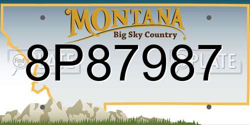8P87987 Montana License Plate