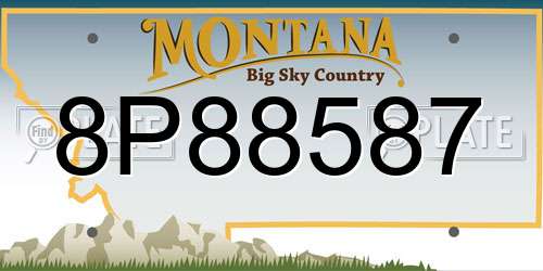8P88587 Montana License Plate