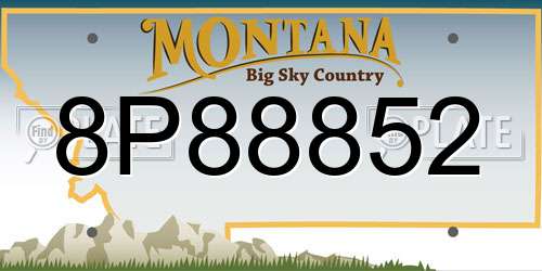8P88852 Montana License Plate