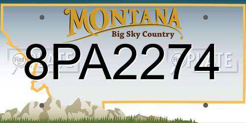 8PA2274 Montana License Plate