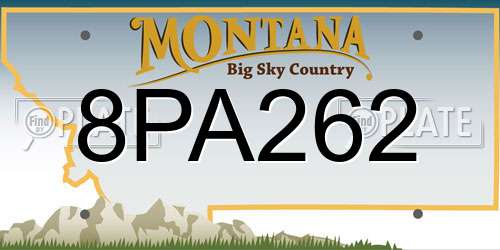 8PA262 Montana License Plate