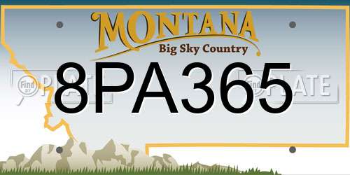 8PA365 Montana License Plate