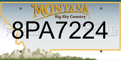 8PA7224 Montana License Plate