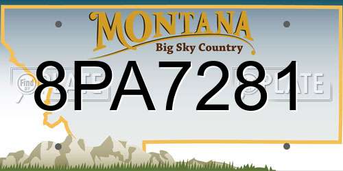 8PA7281 Montana License Plate