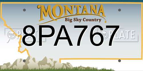 8PA767 Montana License Plate
