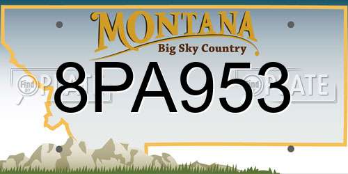 8PA953 Montana License Plate