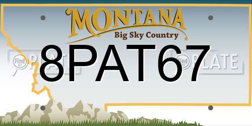 8PAT67 Montana License Plate