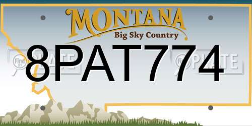 8PAT774 Montana License Plate