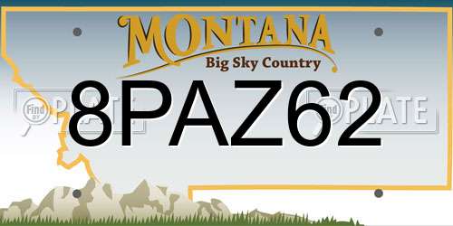 8PAZ62 Montana License Plate