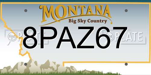 8PAZ67 Montana License Plate