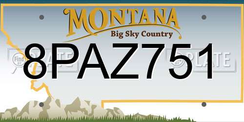 8PAZ751 Montana License Plate