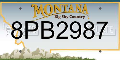 8PB2987 Montana License Plate