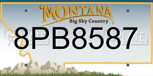 8PB8587 Montana License Plate