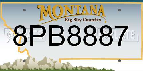 8PB8887 Montana License Plate