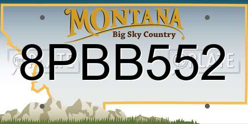 8PBB552 Montana License Plate