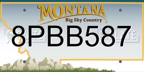 8PBB587 Montana License Plate