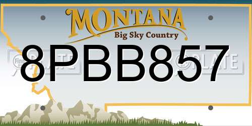 8PBB857 Montana License Plate