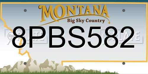 8PBS582 Montana License Plate