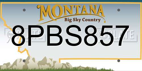 8PBS857 Montana License Plate