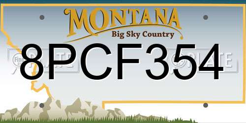 8PCF354 Montana License Plate