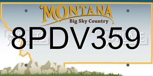 8PDV359 Montana License Plate