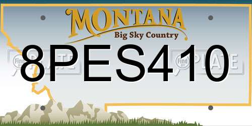 8PES410 Montana License Plate