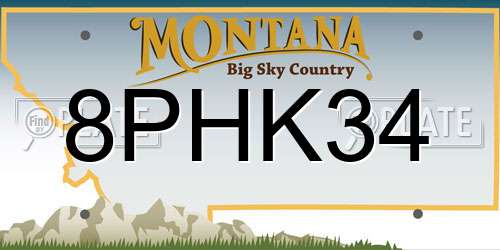 8PHK34 Montana License Plate