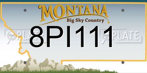 8PI111 Montana License Plate