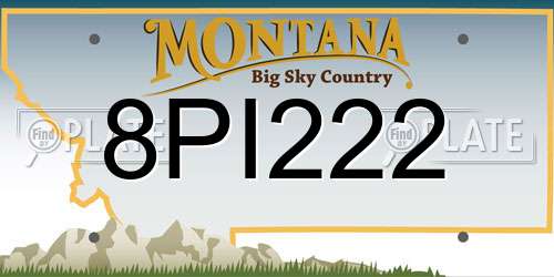 8PI222 Montana License Plate