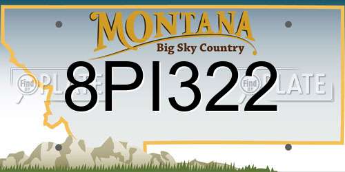 8PI322 Montana License Plate