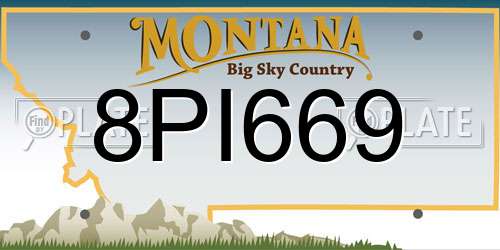 8PI669 Montana License Plate