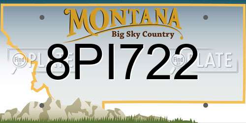 8PI722 Montana License Plate