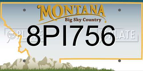 8PI756 Montana License Plate