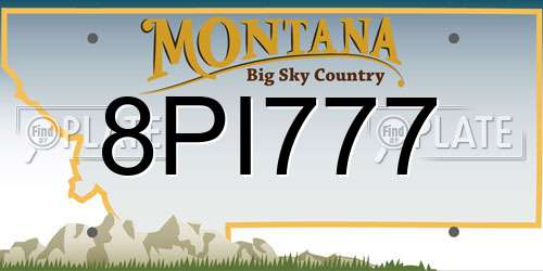 8PI777 Montana License Plate